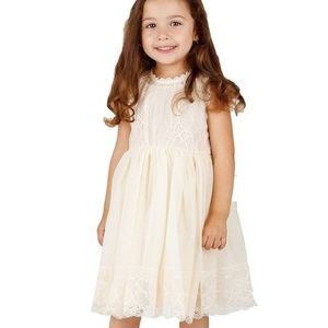 Bow Dream Ivory Off White Lace Vintage Flower Girl